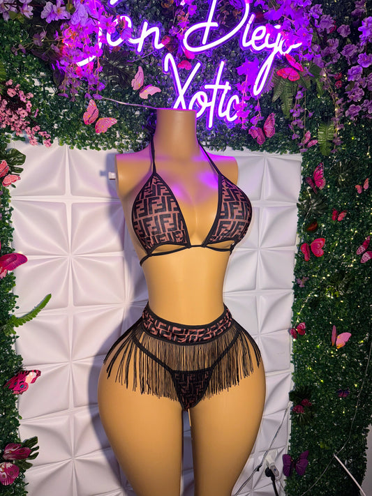 Yvette 3 Piece Bikini Set with Tassels