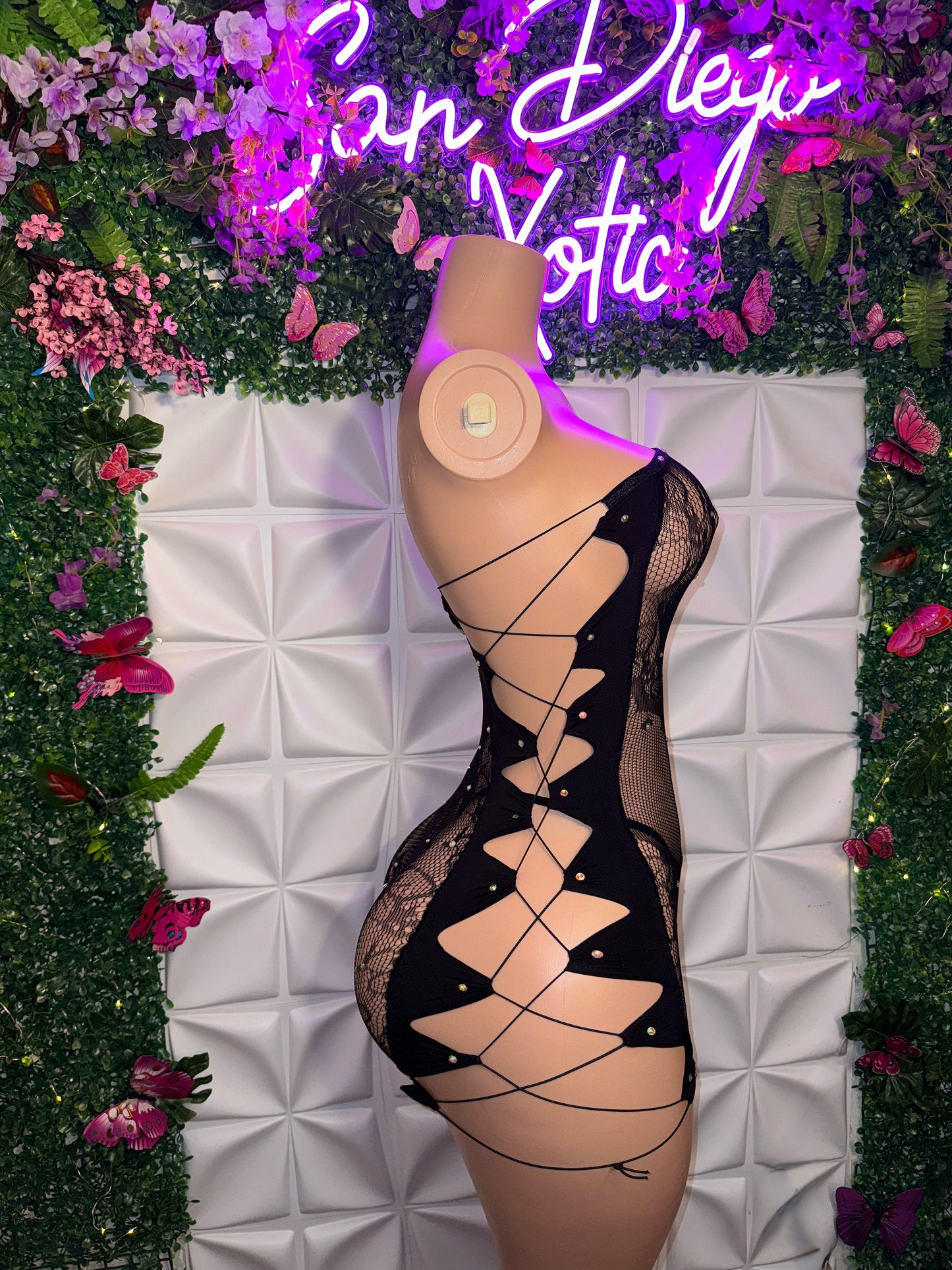 XTC Fishnet Romper Set with Thong Fits XS-L