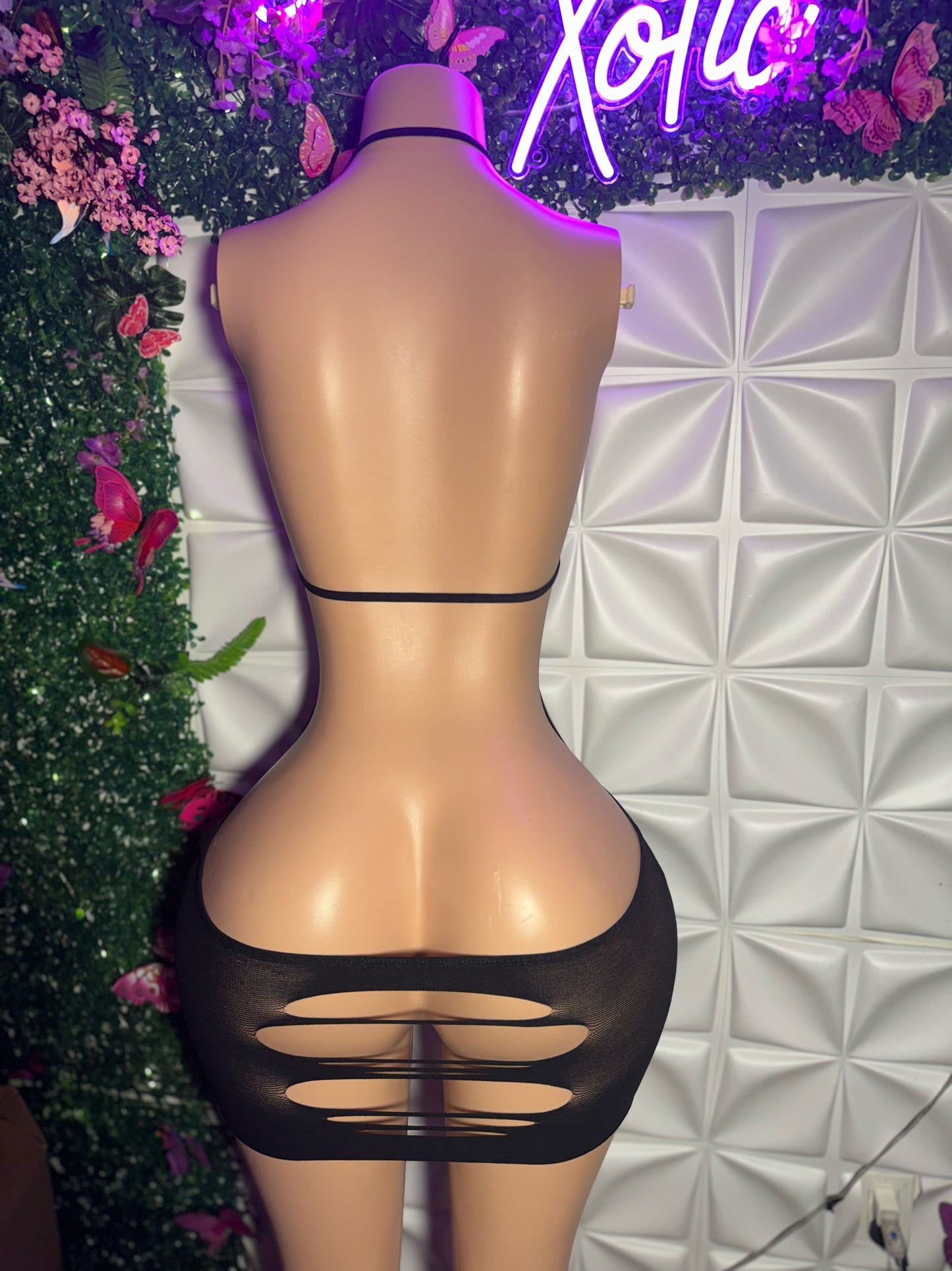 Seductress Cut Out Mesh Dress Fits XS-L