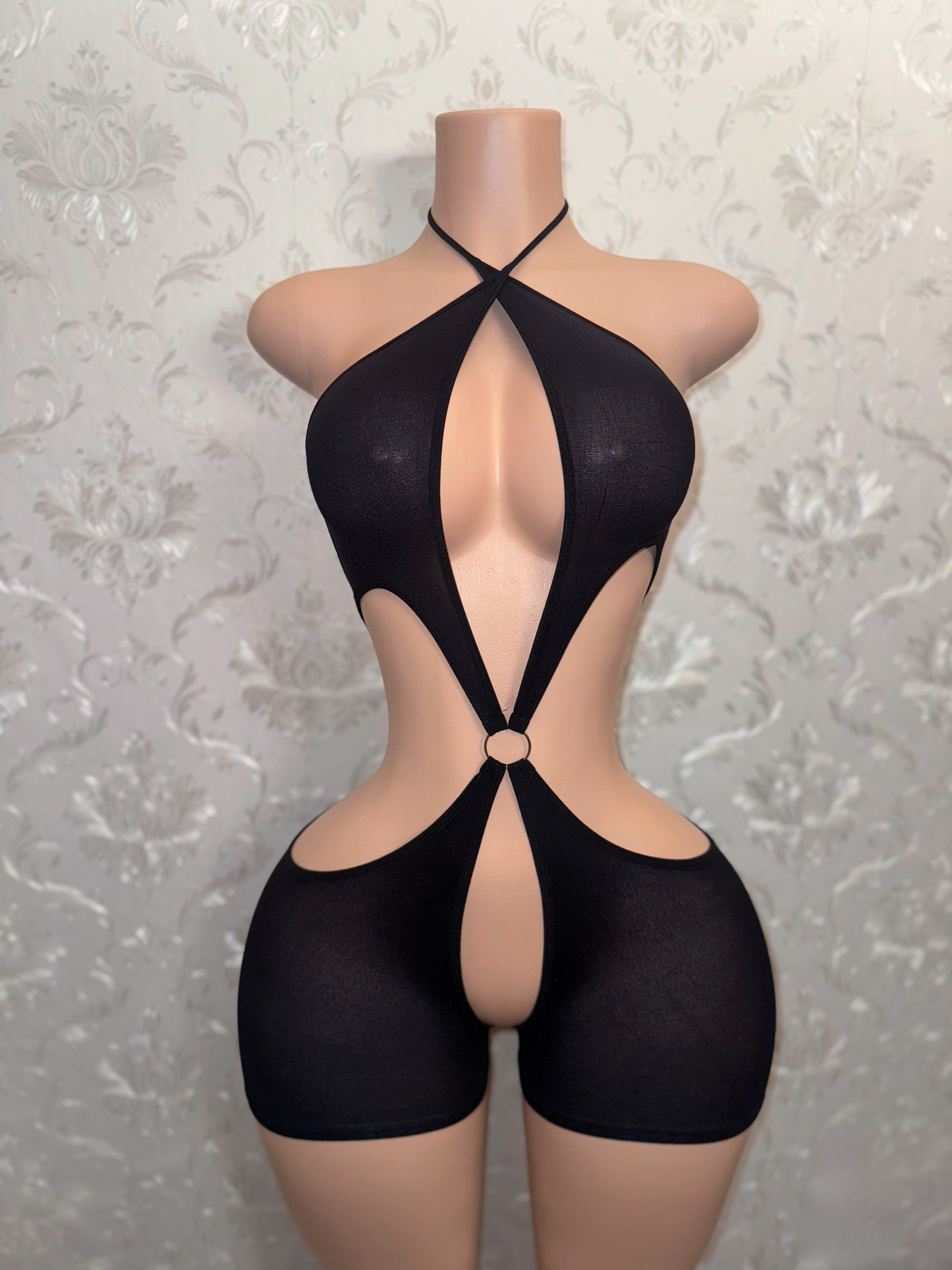 Star Mesh Net O-Ring Romper XS-L