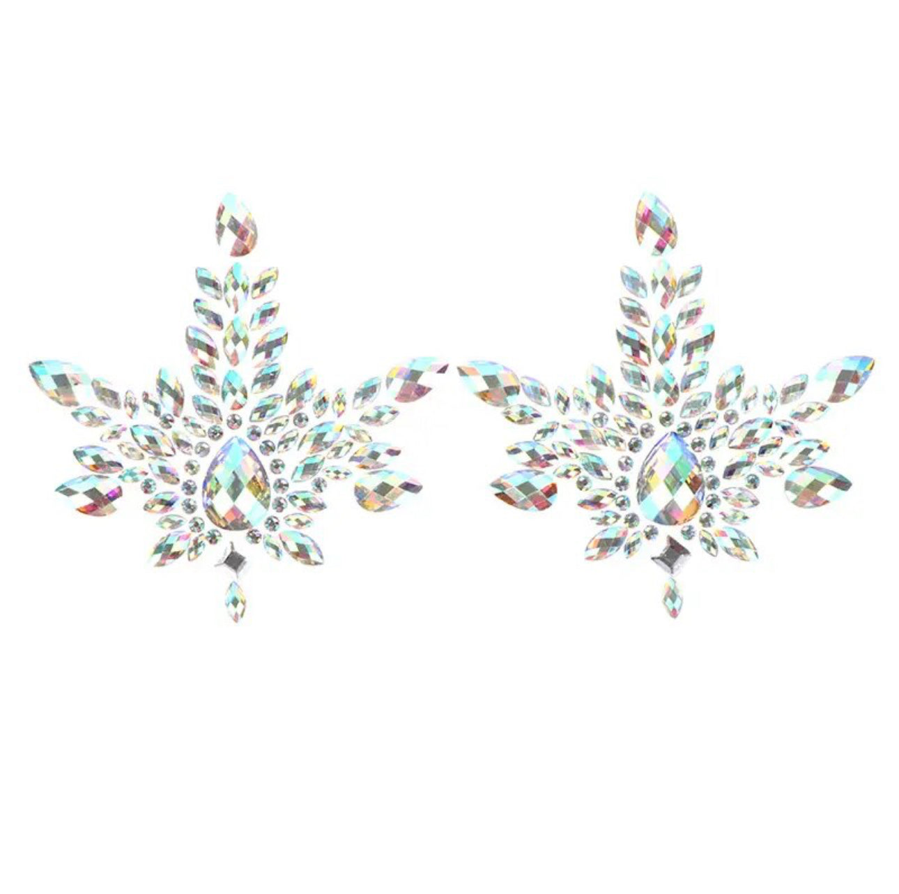 Crystal Pasties Leaf Silver & Green