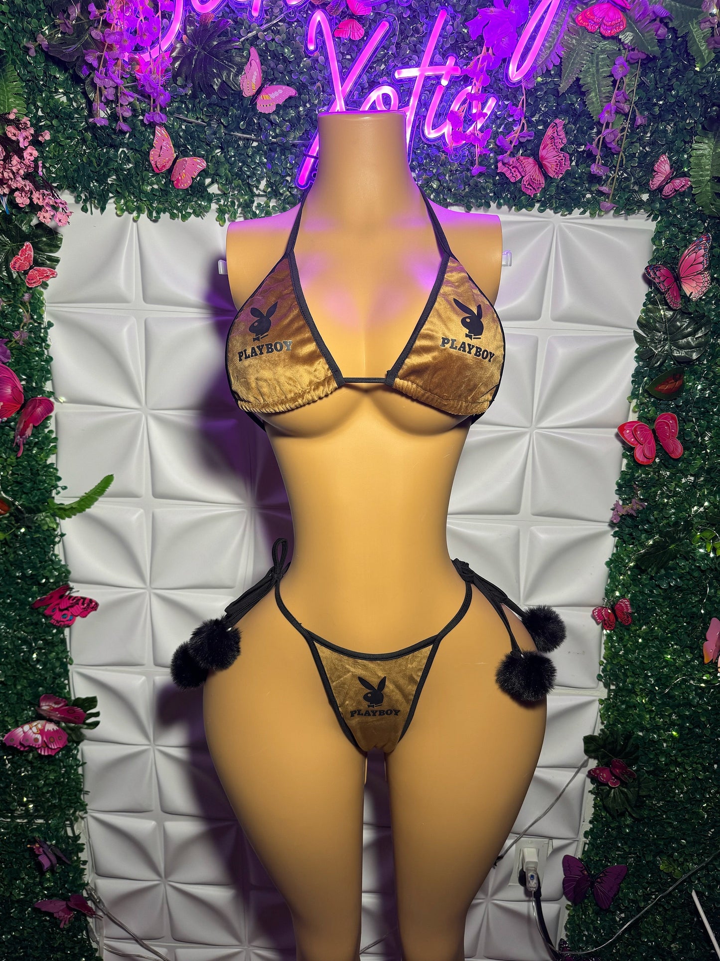 Bunny — Playboy x SD Xotic Bunny Suede Set with Pom Poms