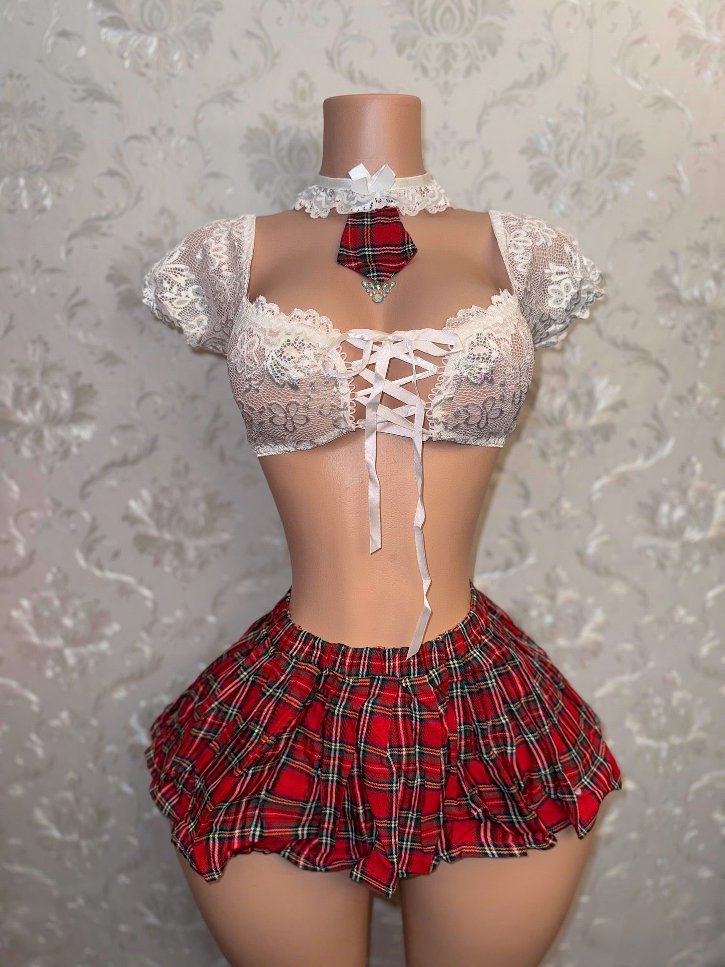 Teacher’s Pet 4 Piece School Girl Costume With Thong