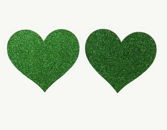 Glitter Pasties Green Heart