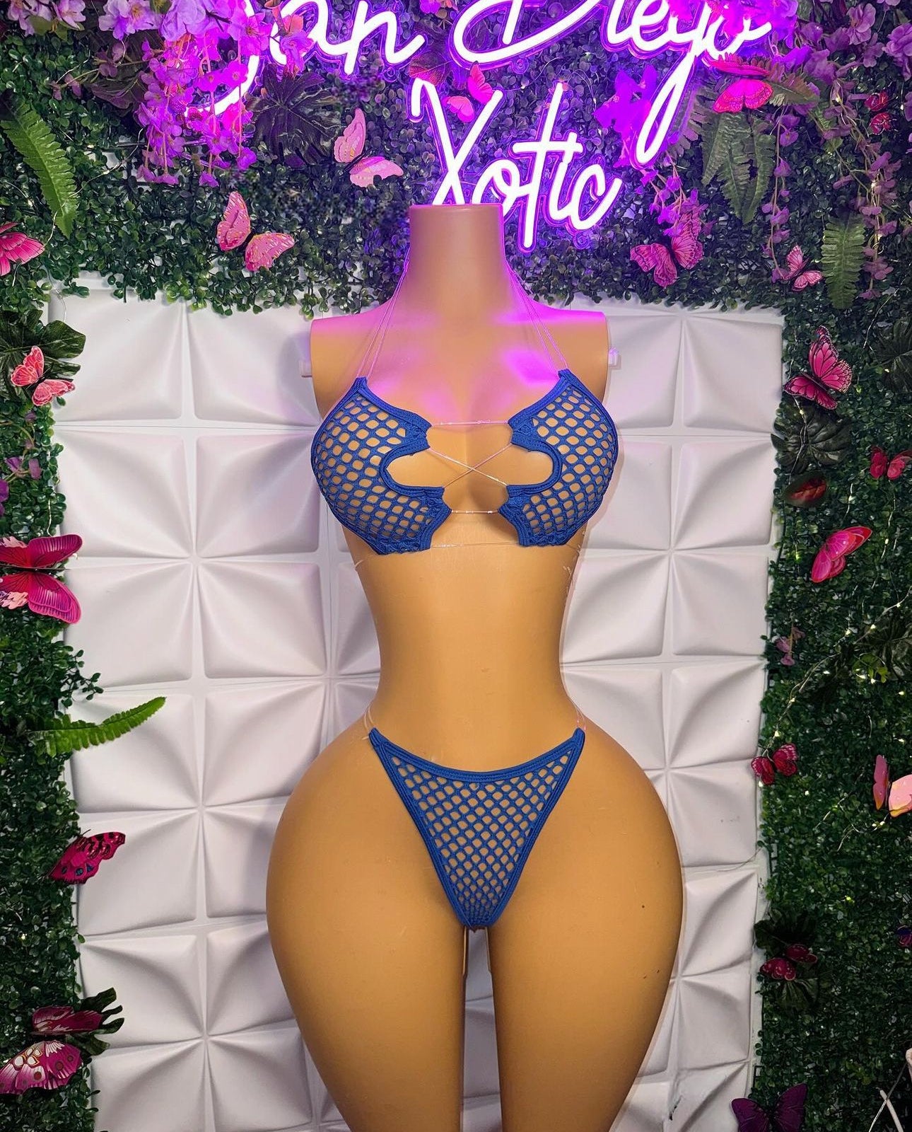 Ravyn Fishnet Clear Cord 2 Piece Bikini