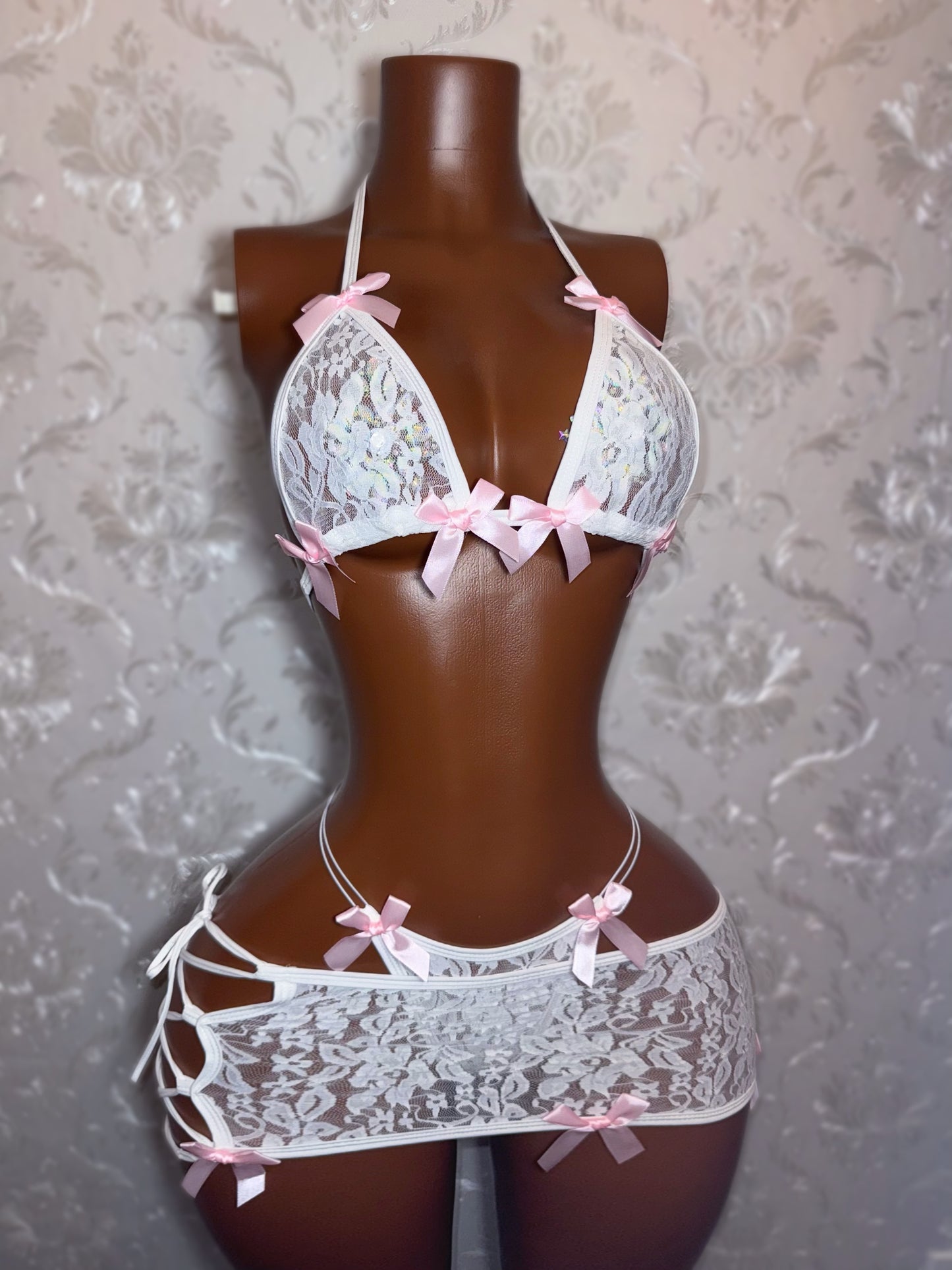 Lychee White Lace 3 Piece Skirt Set Fits XS-M