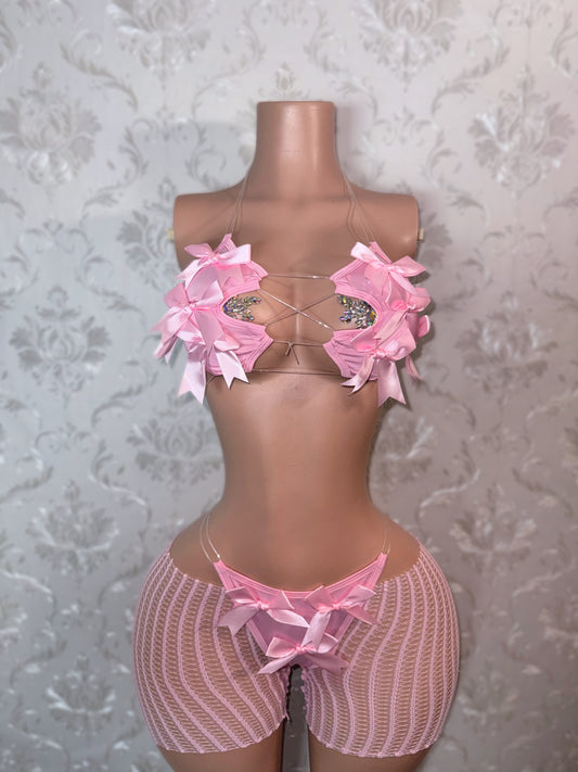 Lil Ho Peep Extra Bows 3 Piece Set on Clear Cord