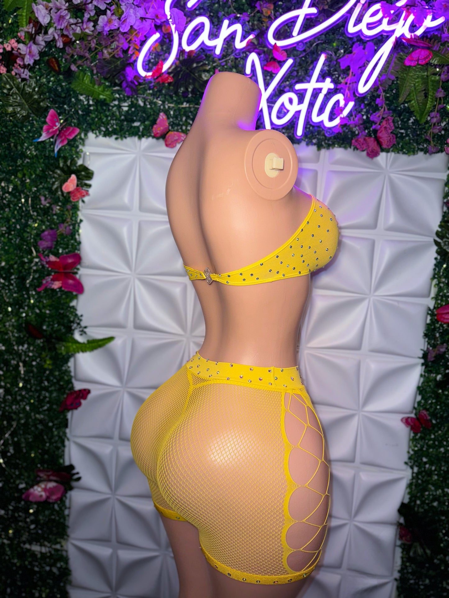 Majesty Rhinestone Bralette Shorts Set Fits XS-L