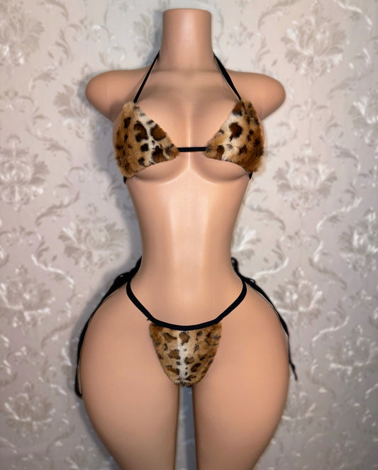 Cave Girl Leopard Fur Bikini