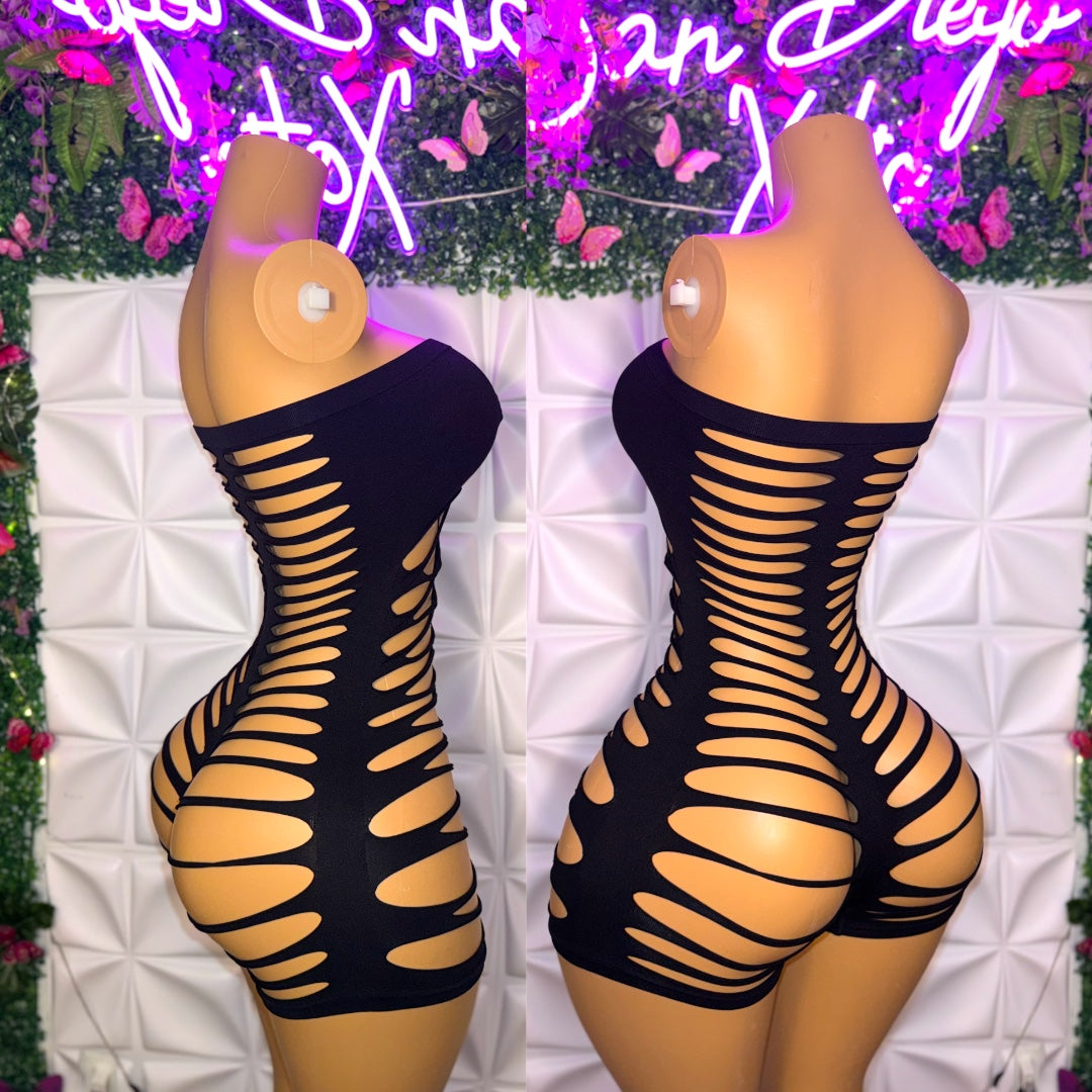 Jae Sheer Mesh Slits Romper Fits M-XXL