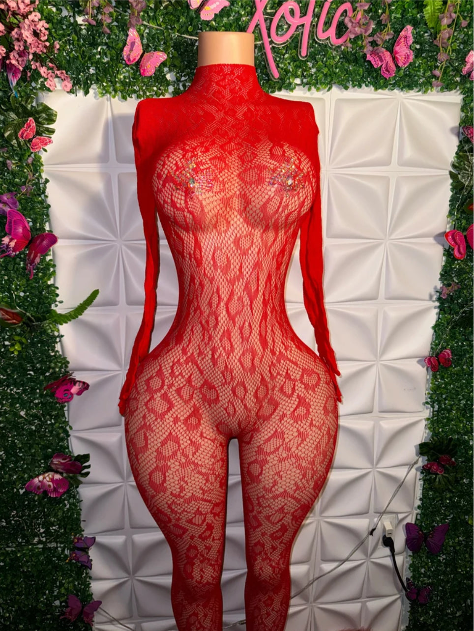 Sherice — Cheetah Fishnet Bodystocking and Clubwear Fits All Sizes