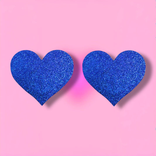 Glitter Pasties Royal Blue Heart