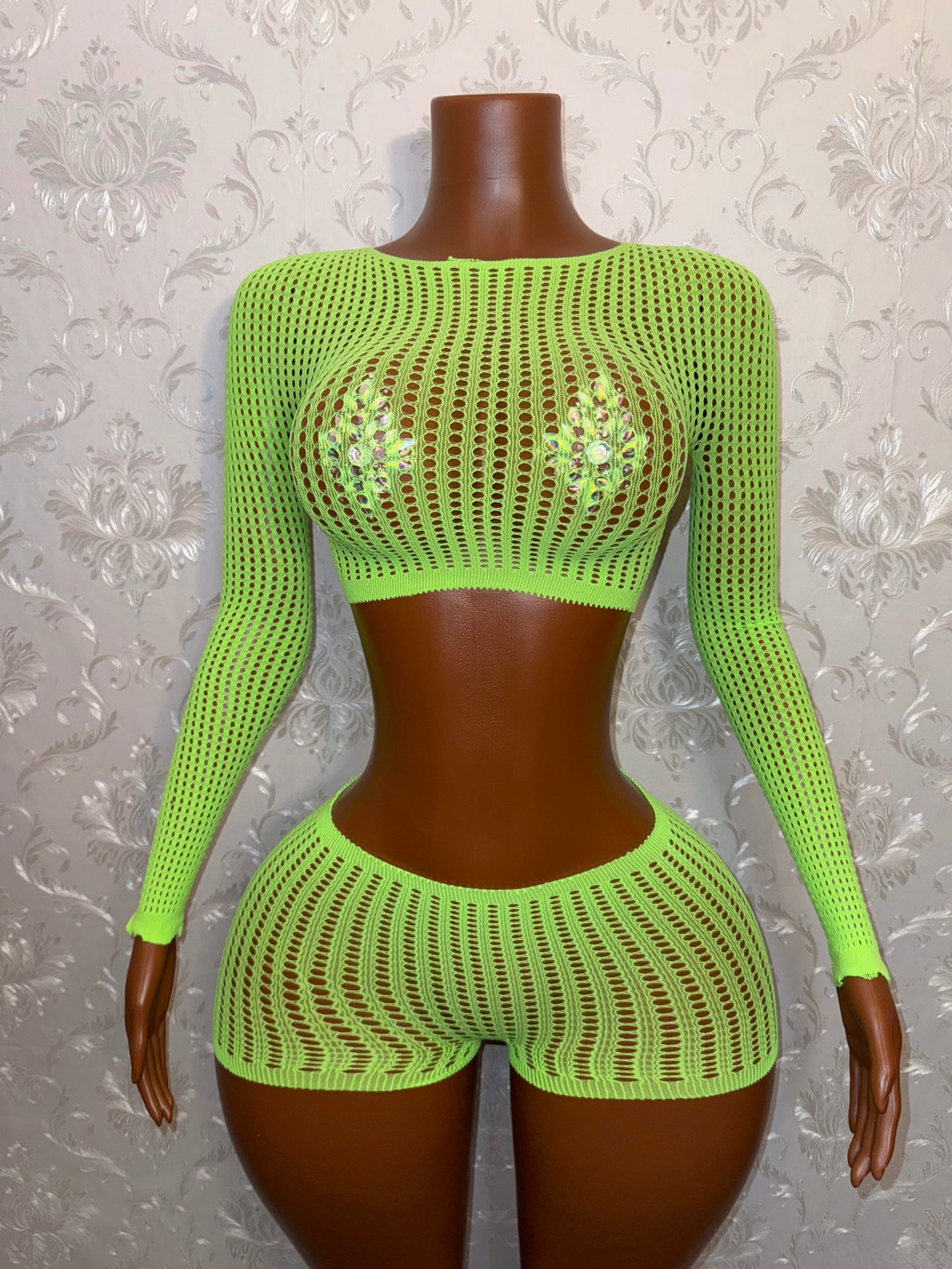 Caleesi — Fishnet Shorts Set Fits XS-L