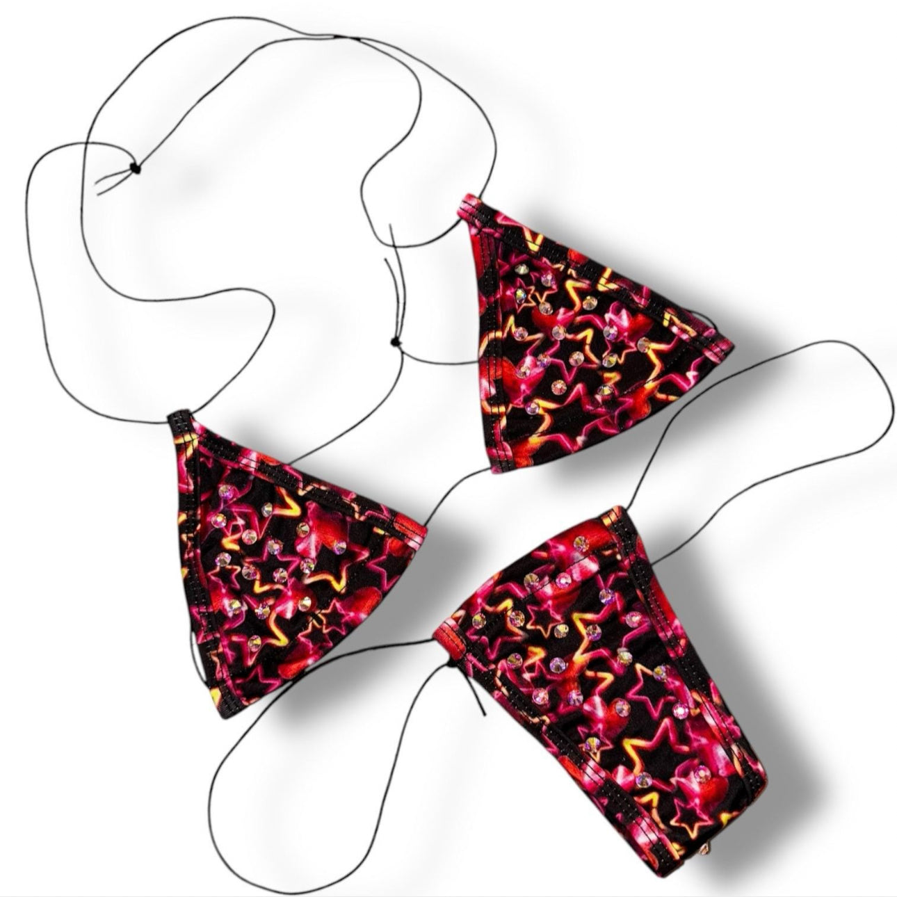 Startender Collection Hearts and Stars Strappy One Piece & Triangle Bikini