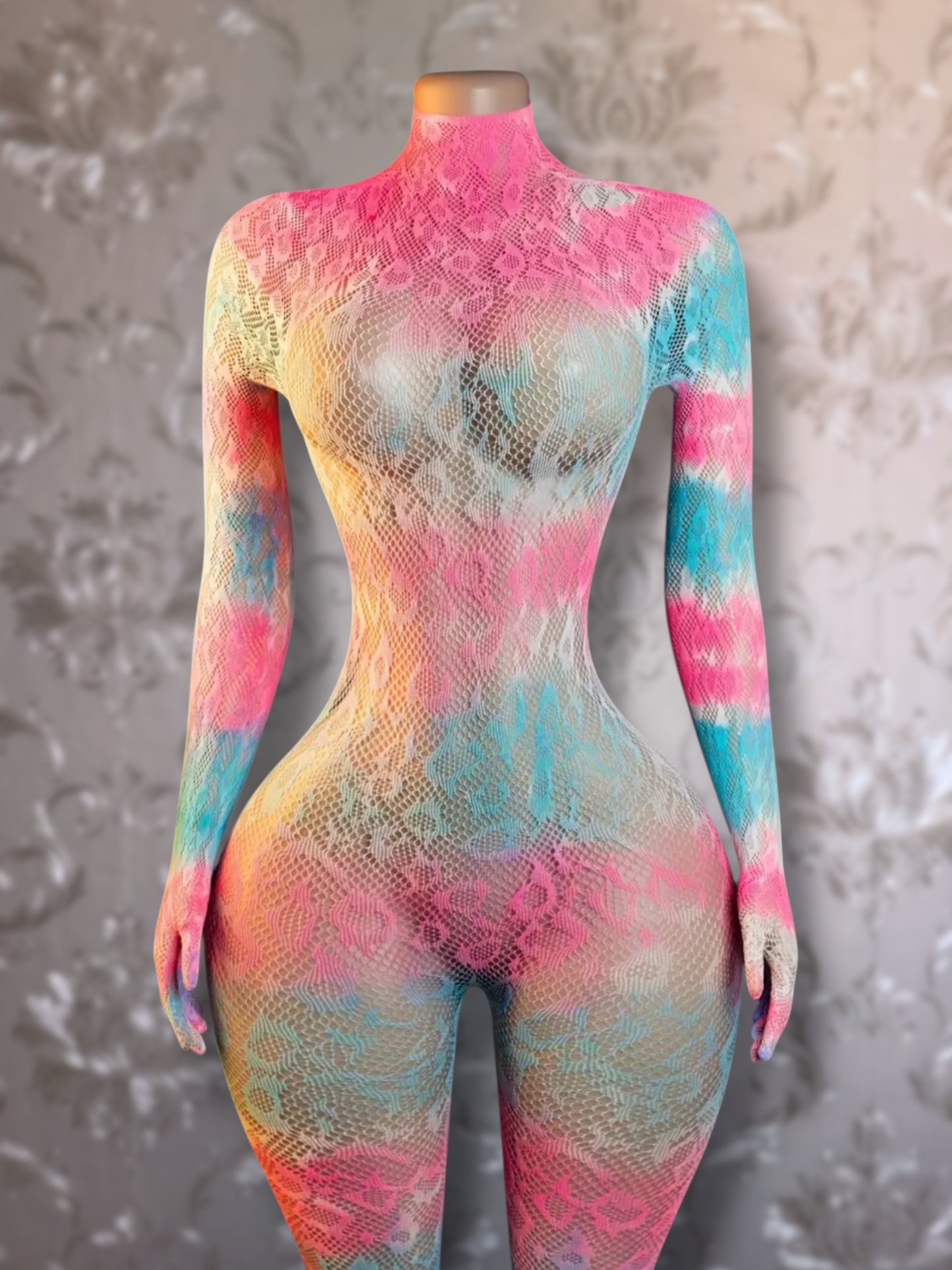 Sherice — Cheetah Fishnet Bodystocking and Clubwear Fits All Sizes
