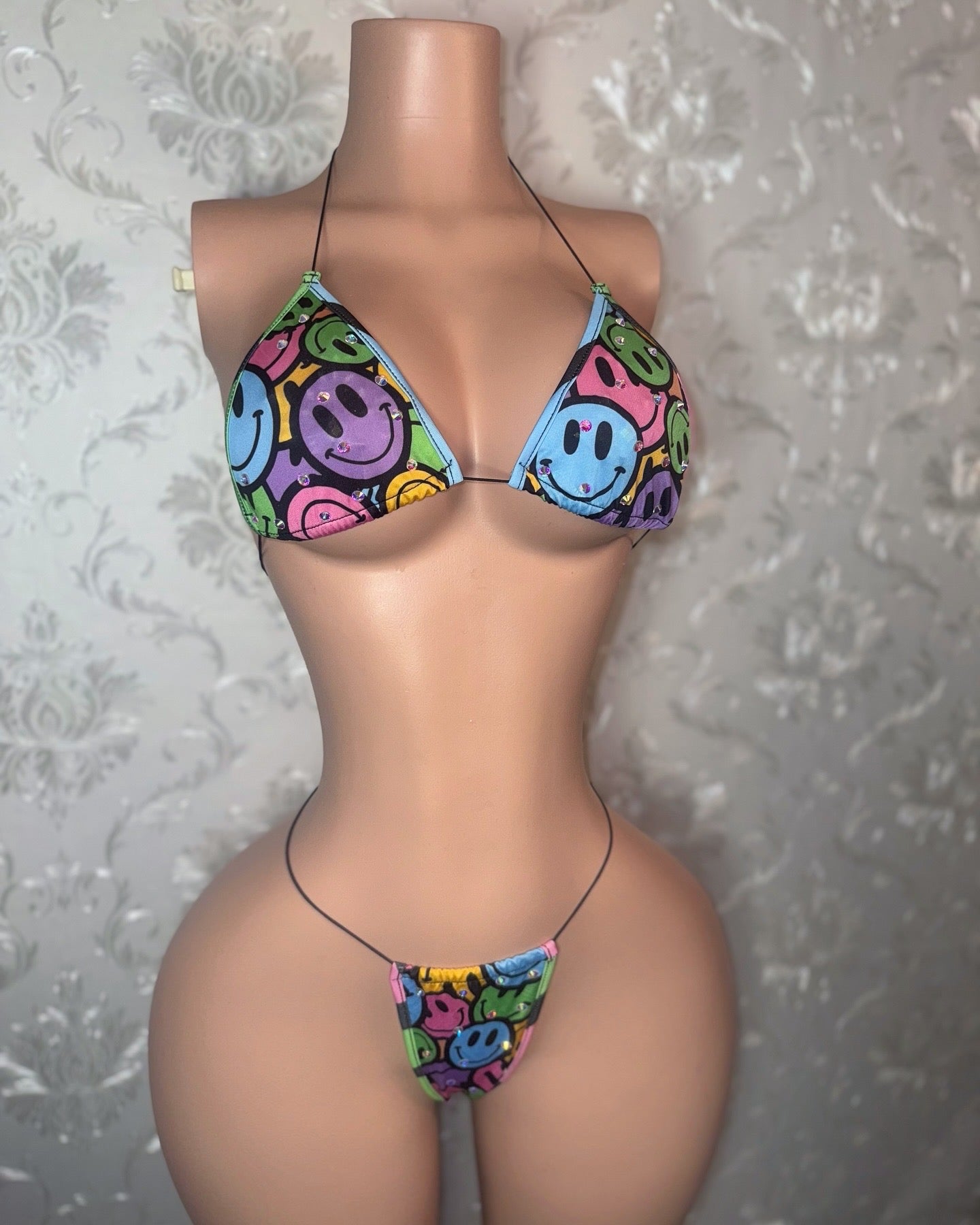 Fruity Pebbles — Triangle Bikini with Rhinestones