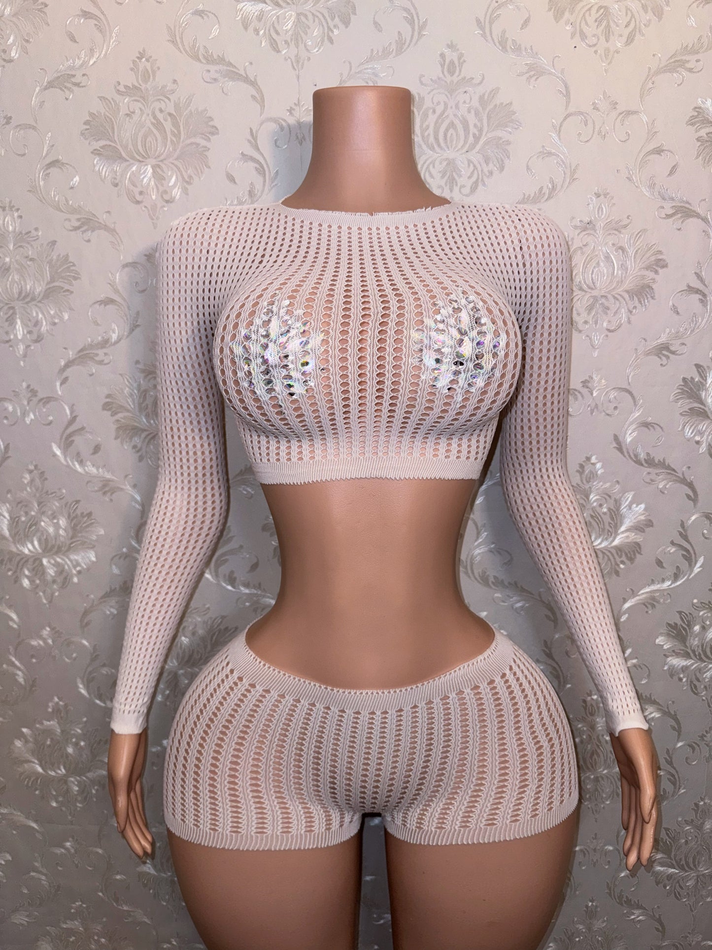Caleesi — Fishnet Shorts Set Fits XS-L