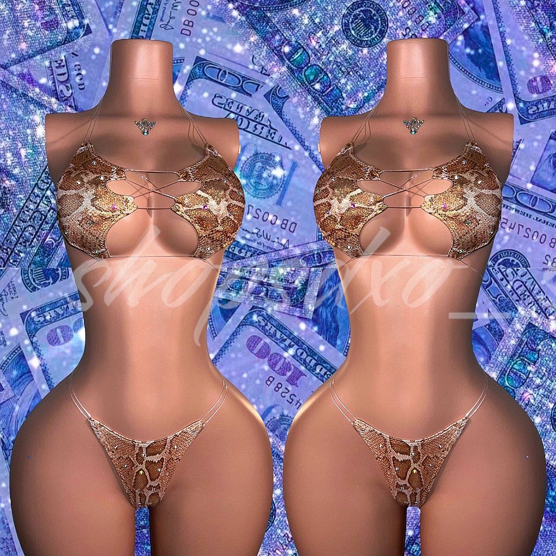 Africa — Champagne Snakeskin Bikini