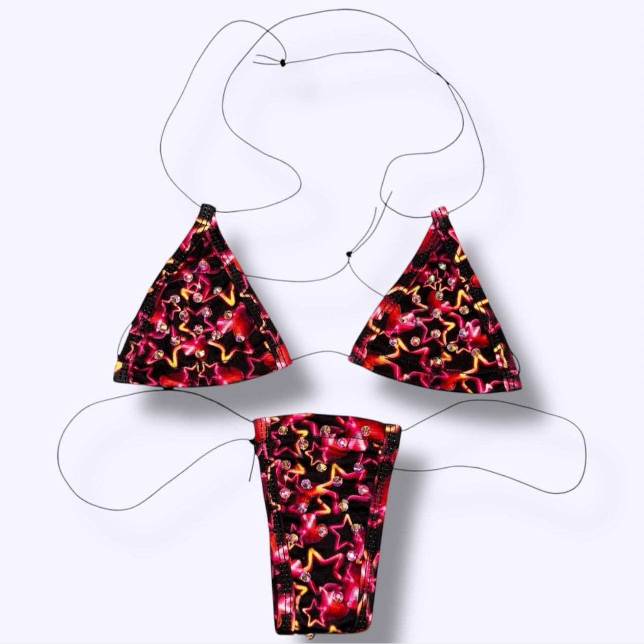 Startender Collection Hearts and Stars Strappy One Piece & Triangle Bikini