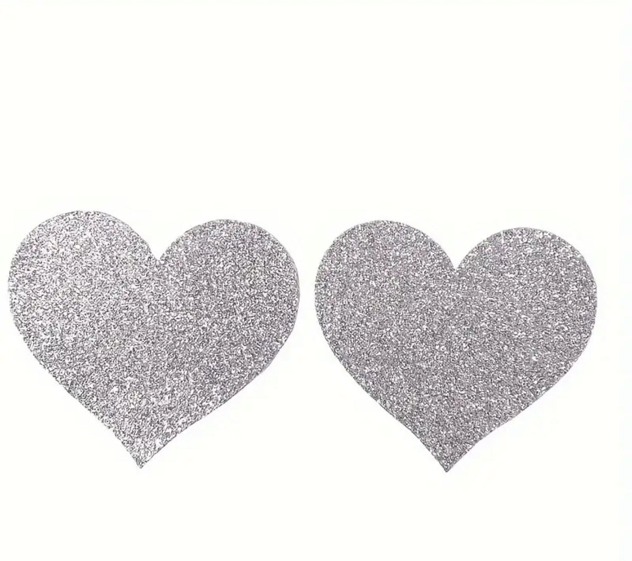 Glitter Pasties Silver Heart