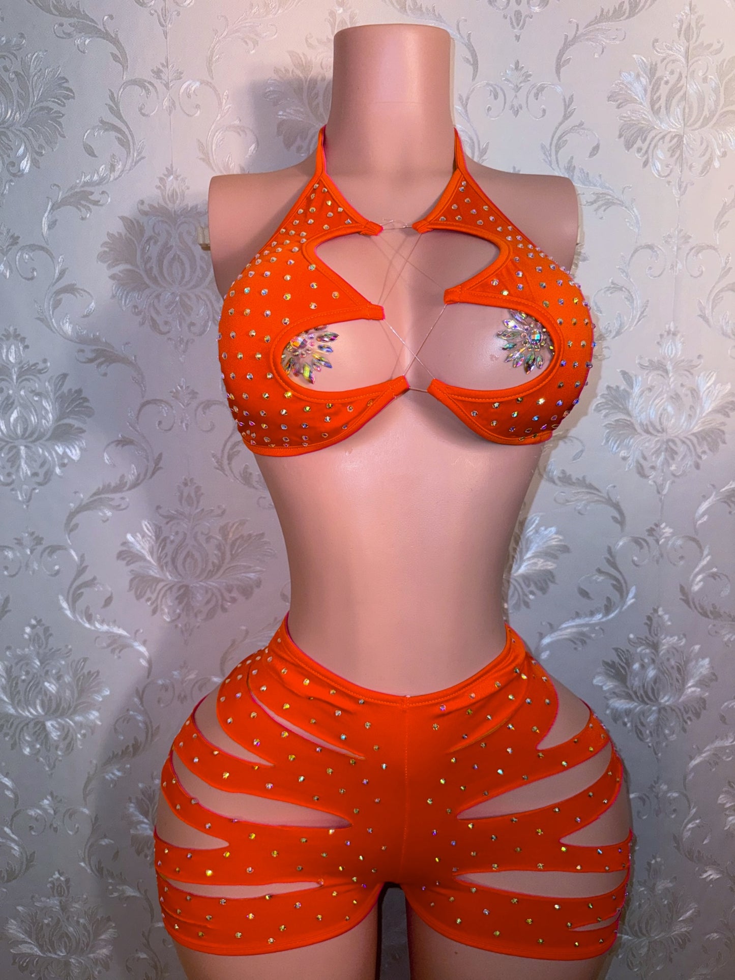 Valentina Diamond Slits Shorts Set fits S-L