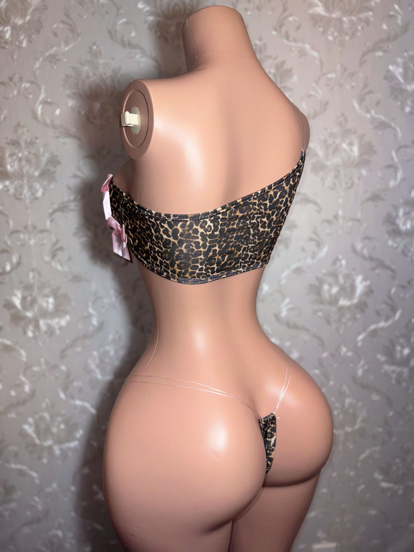 Latte Leopard Bikini with Bows