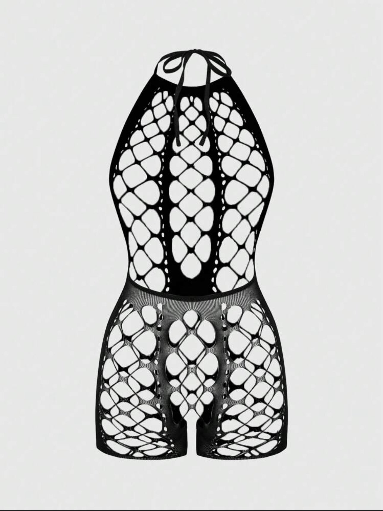Giana Rhinestone Fishnet Romper Fits XS-L