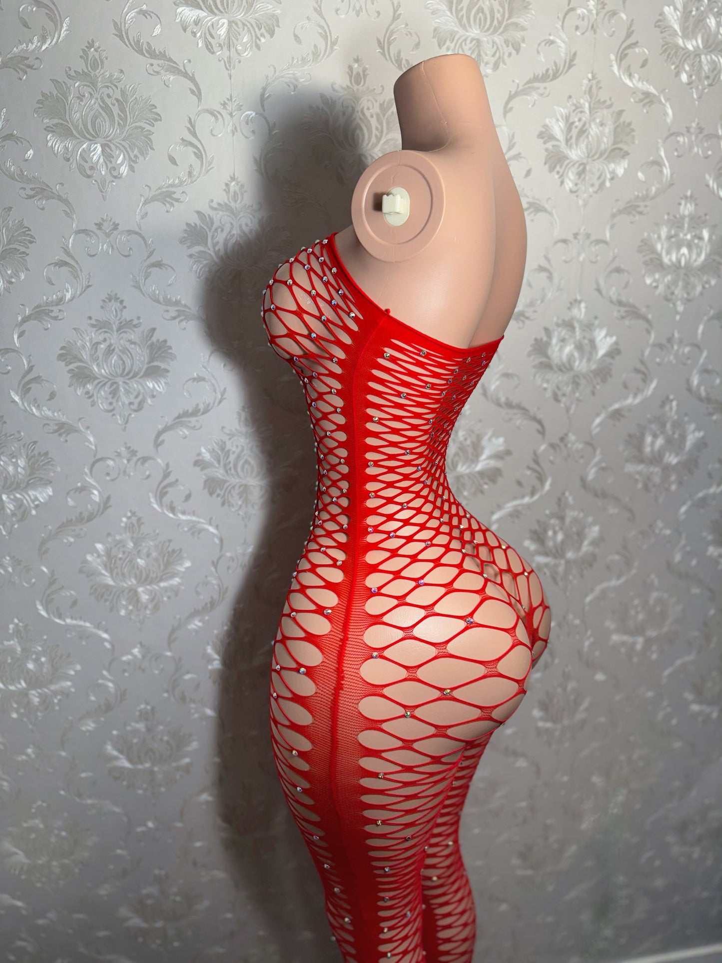Rene Strapless Fishnet Bodystocking Fits XS-XL