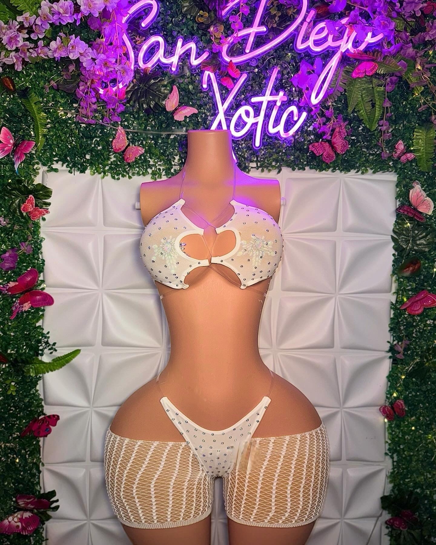 Riyah — Diamond Studded Mesh Kini 3 Piece Set
