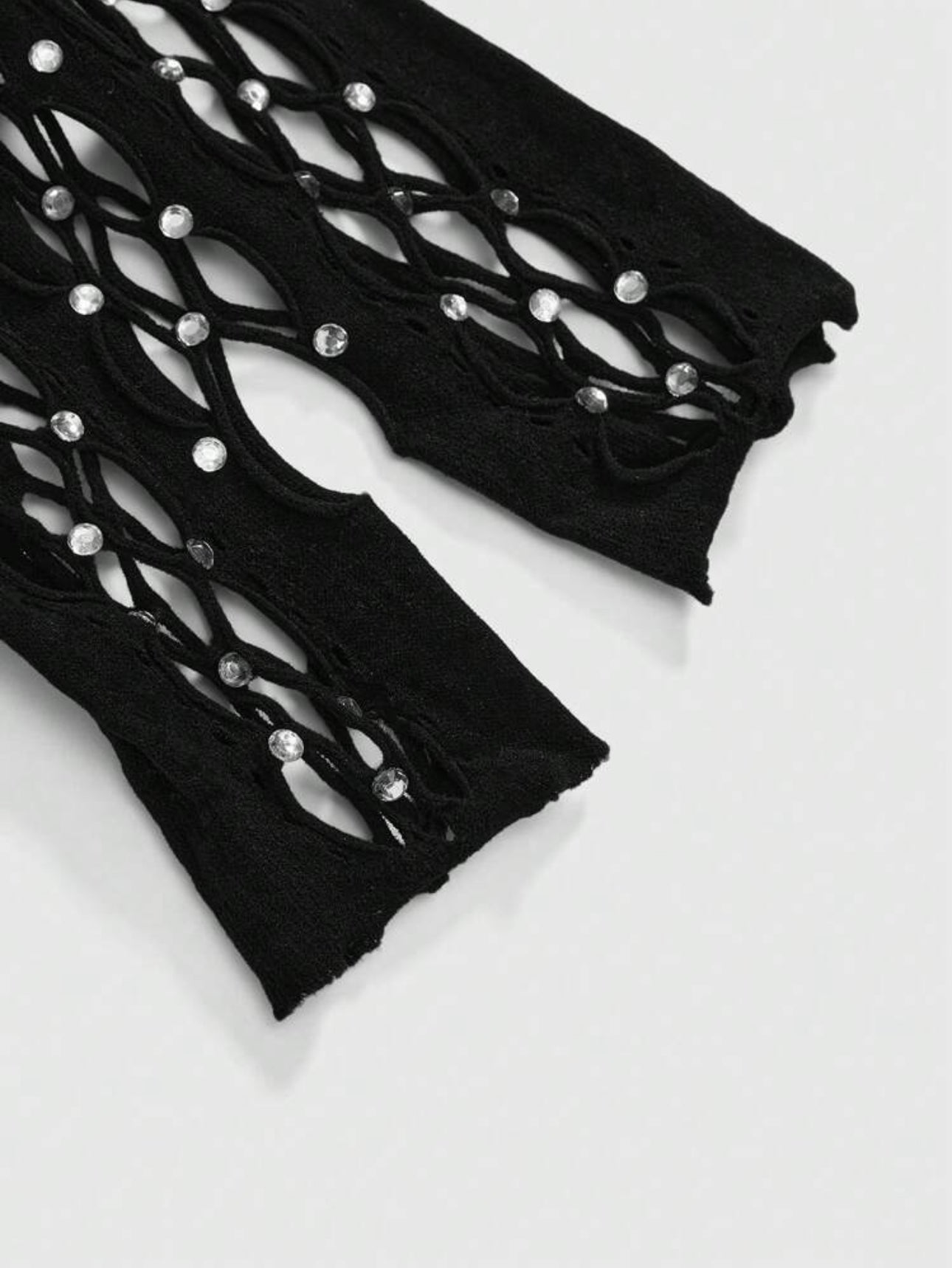 Giana Rhinestone Fishnet Romper Fits XS-L