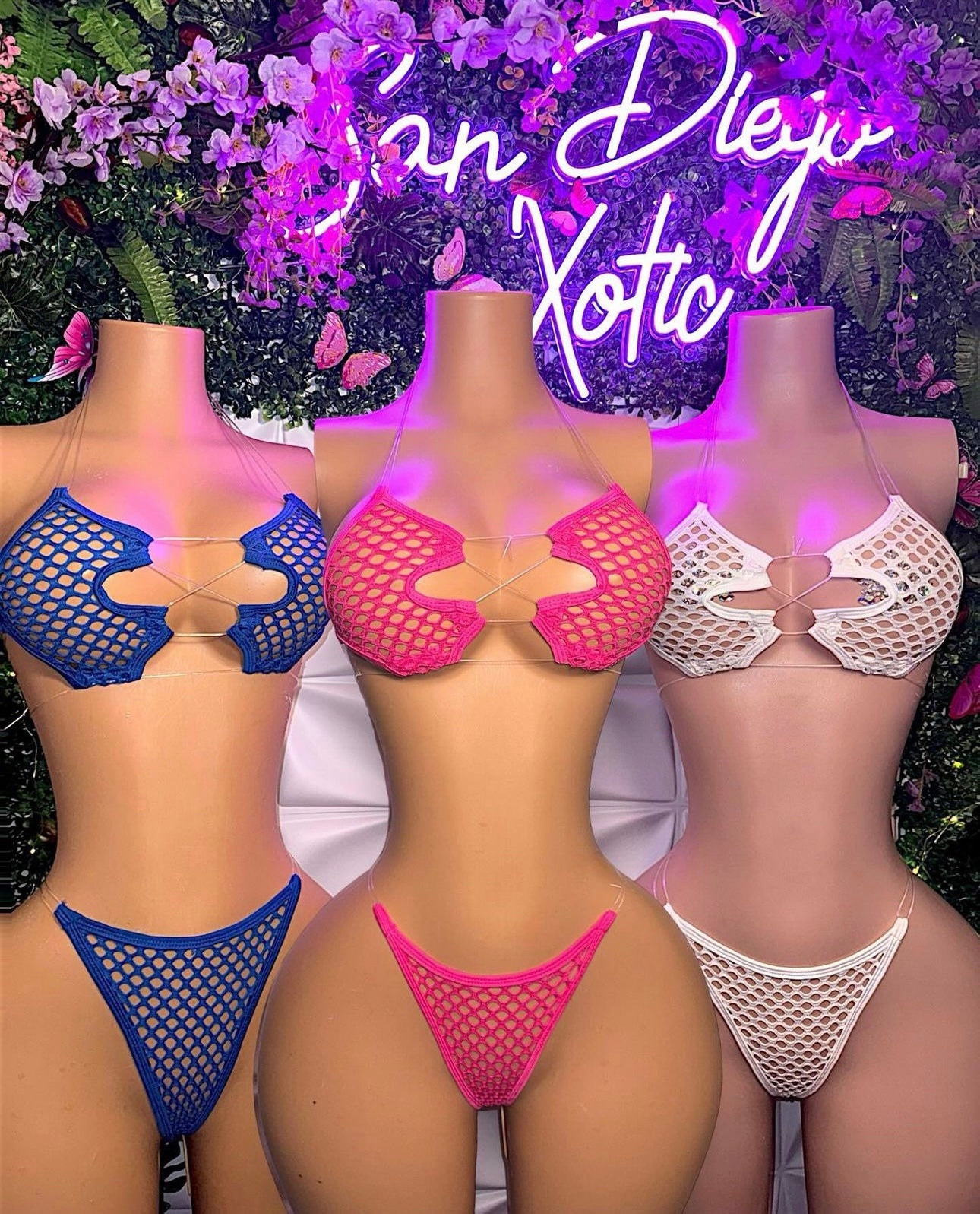 Ravyn Fishnet Clear Cord 2 Piece Bikini