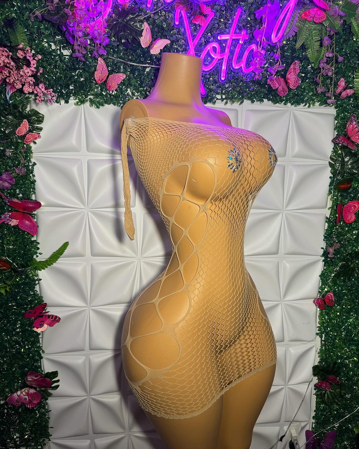 Teyana Fishnet Dress Or Romper Fits XS-L