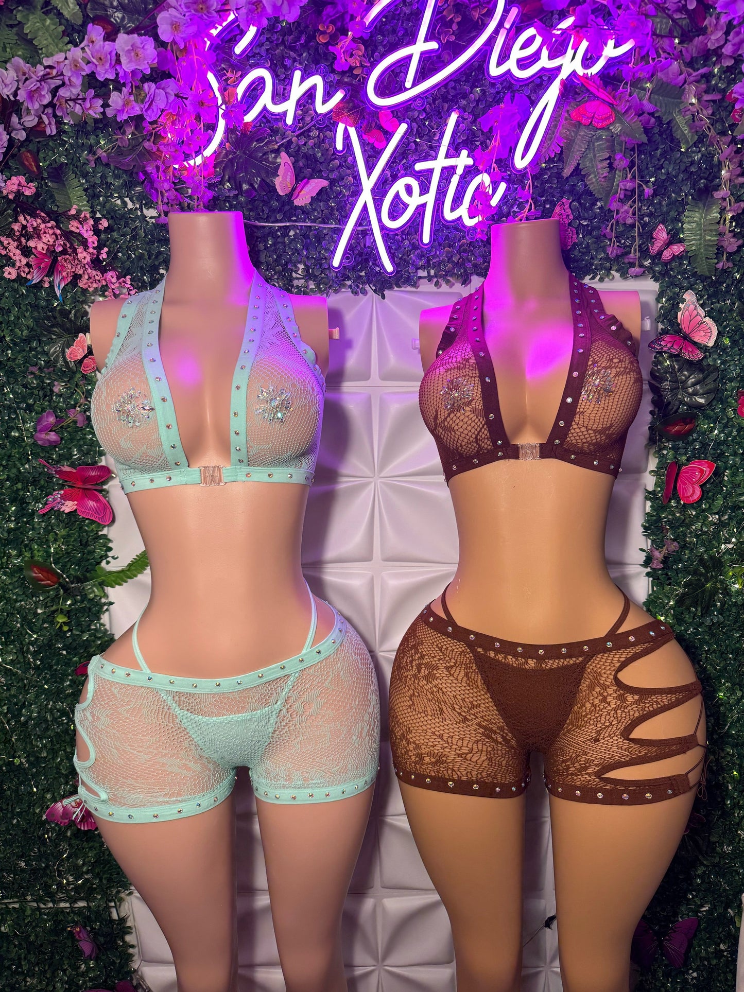 Ms. Daisy 3 Piece Lace Shorts Set With Thong Fits S-XL