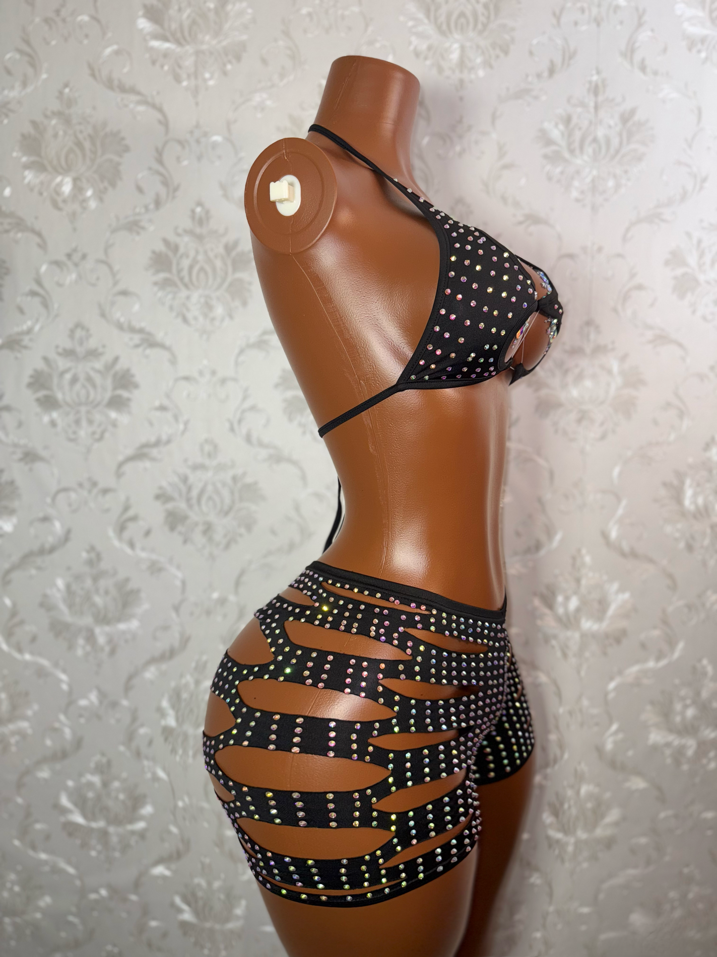 Valentina Diamond Slits Shorts Set
