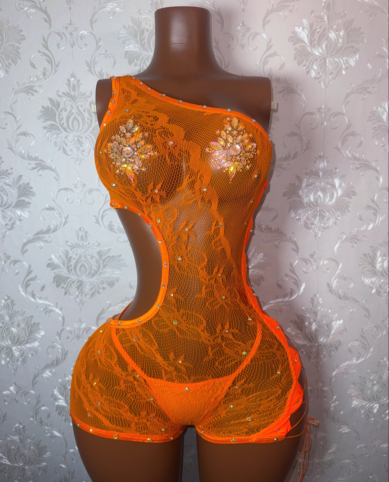 XTC Fishnet Romper Set with Thong Fits XS-L
