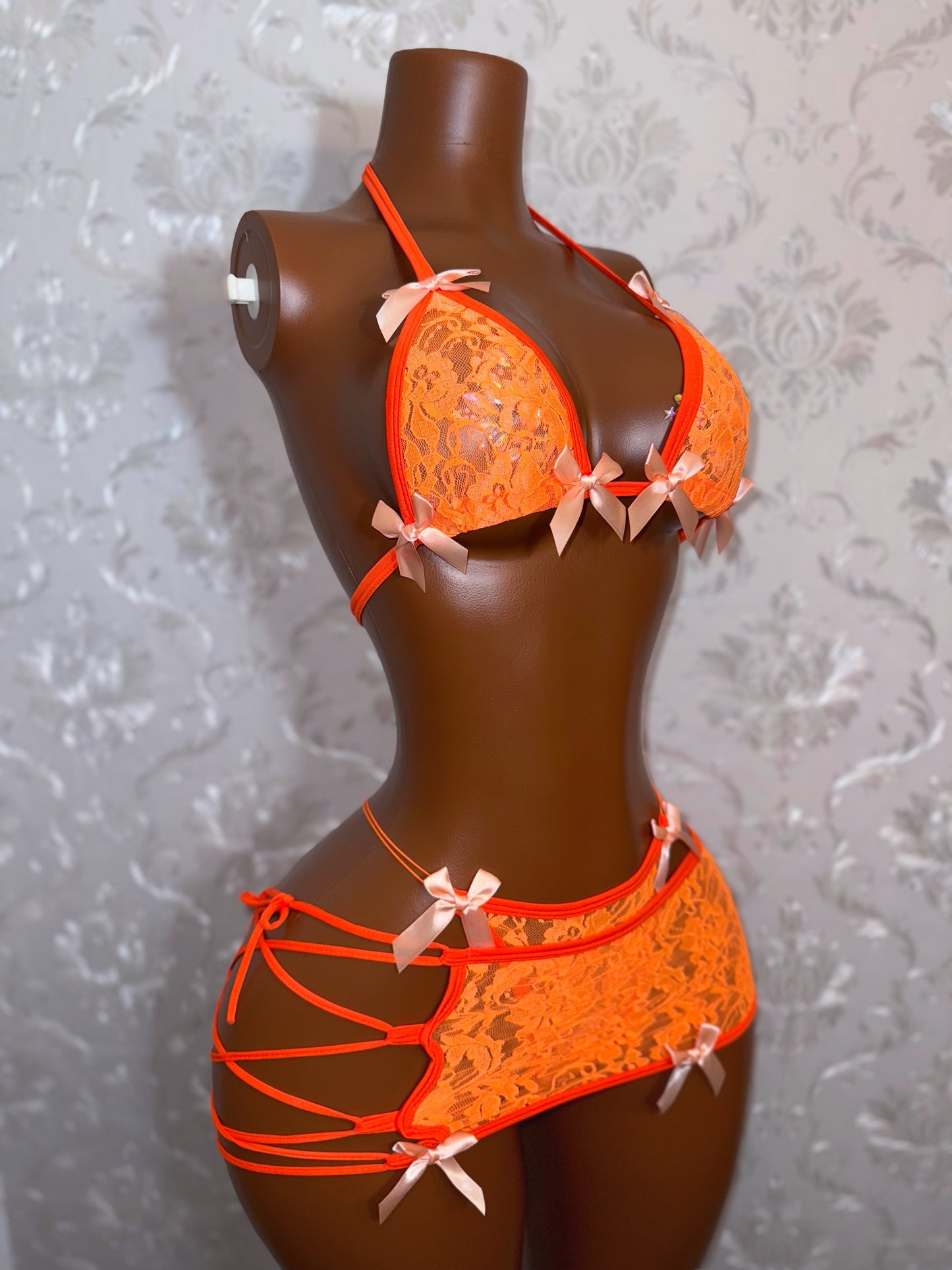 Tangerine Lace Skirt Set Fits XS-L