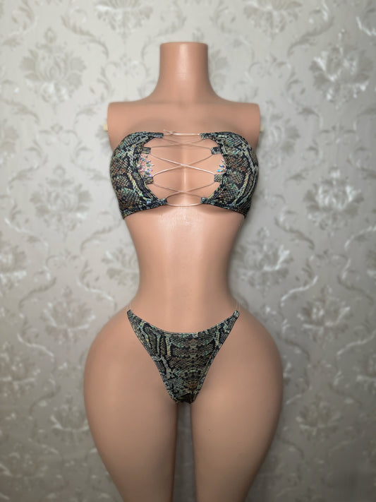 Calypso Bandeau Snakeskin 2 Piece