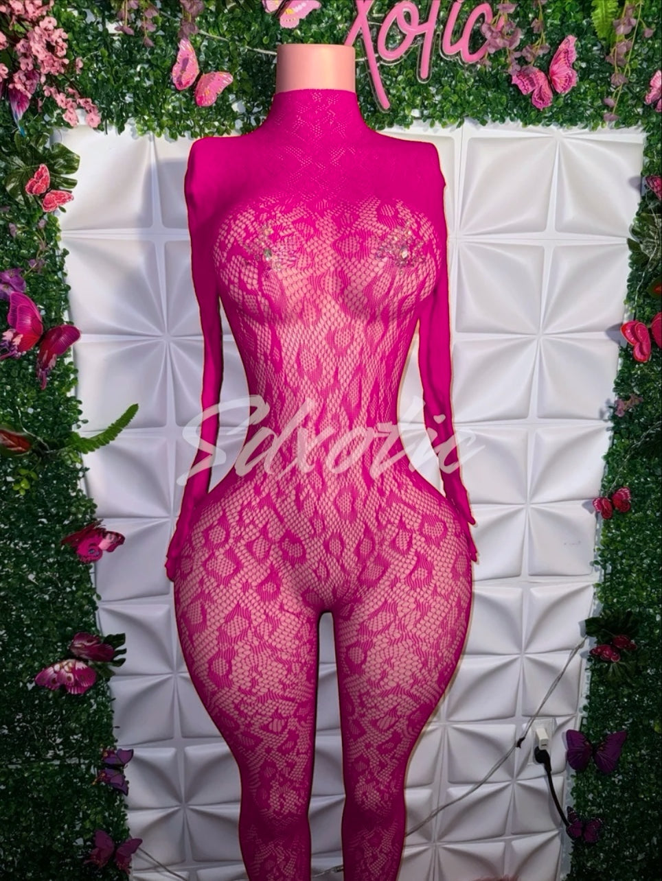 Sherice — Cheetah Fishnet Bodystocking and Clubwear Fits All Sizes