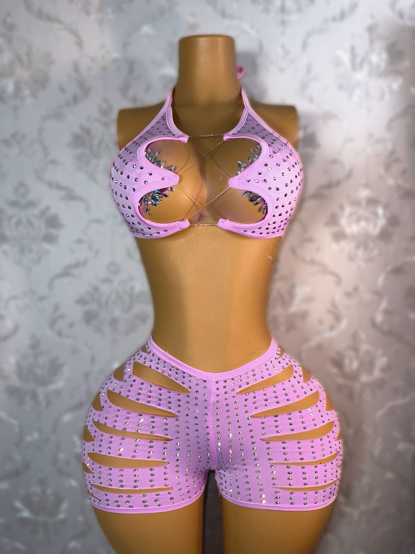 Valentina — Diamond Slits Shorts Set fits S-L
