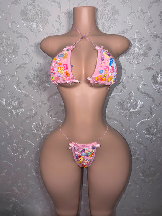 Solid Cord Candy Girl Charm Bikini