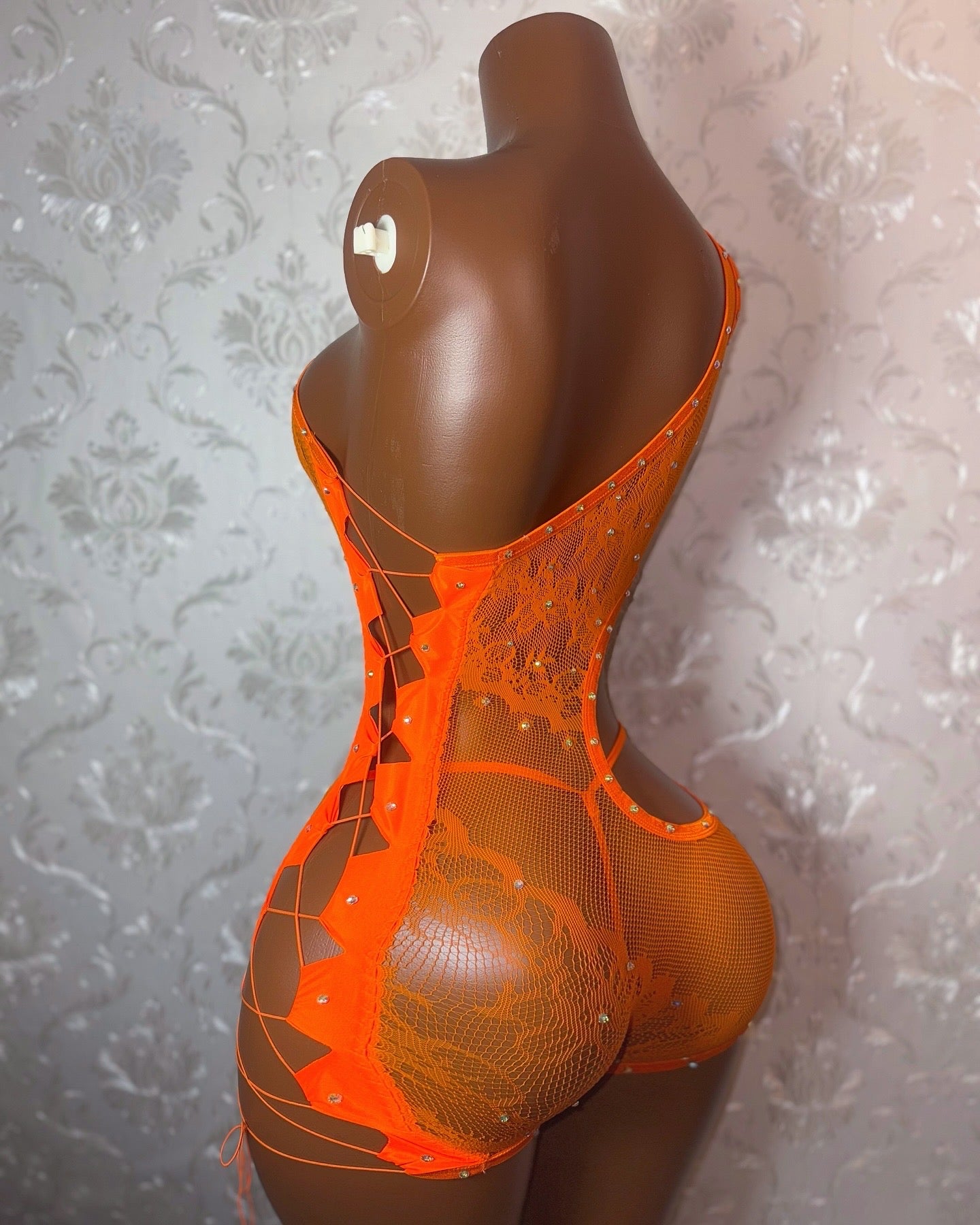 XTC Fishnet Romper Set with Thong Fits XS-L