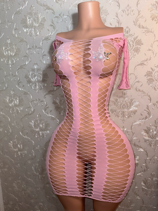 Giana Fishnet Dress Fits XS-L