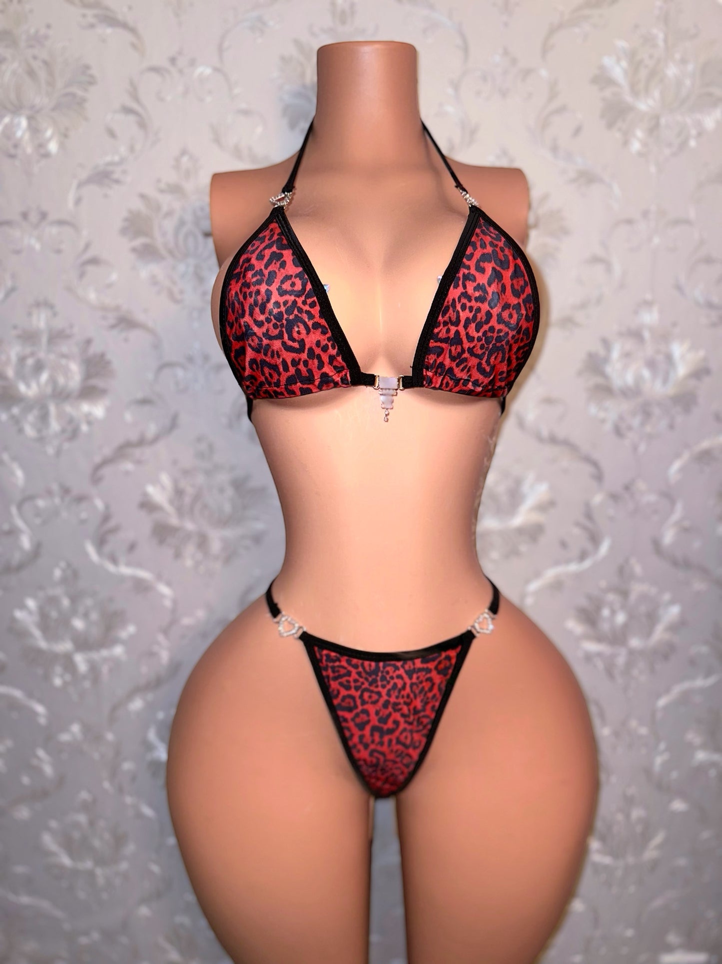 Safari Baby Leopard Bikini with Heart Charms