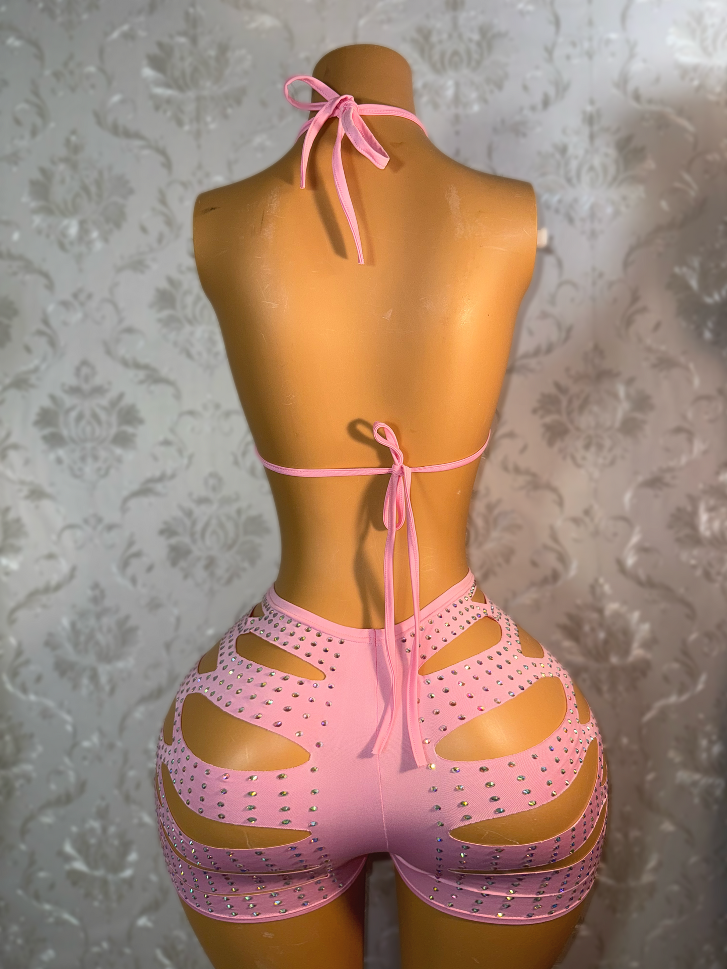 Valentina Diamond Slits Shorts Set