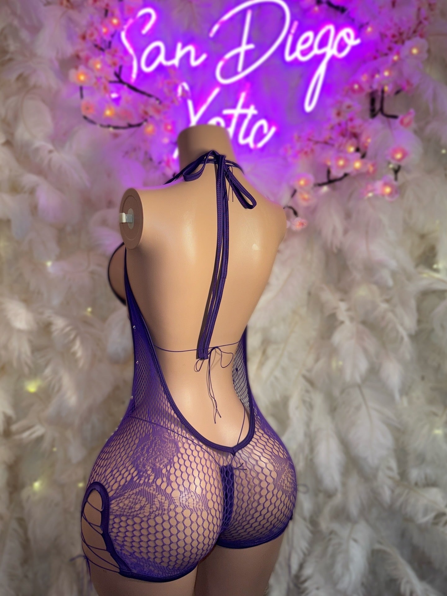 Plain Jane — 3 Piece Bikini and Lightly Stoned Hammock Fishnet Overalls Set Fits XS-L