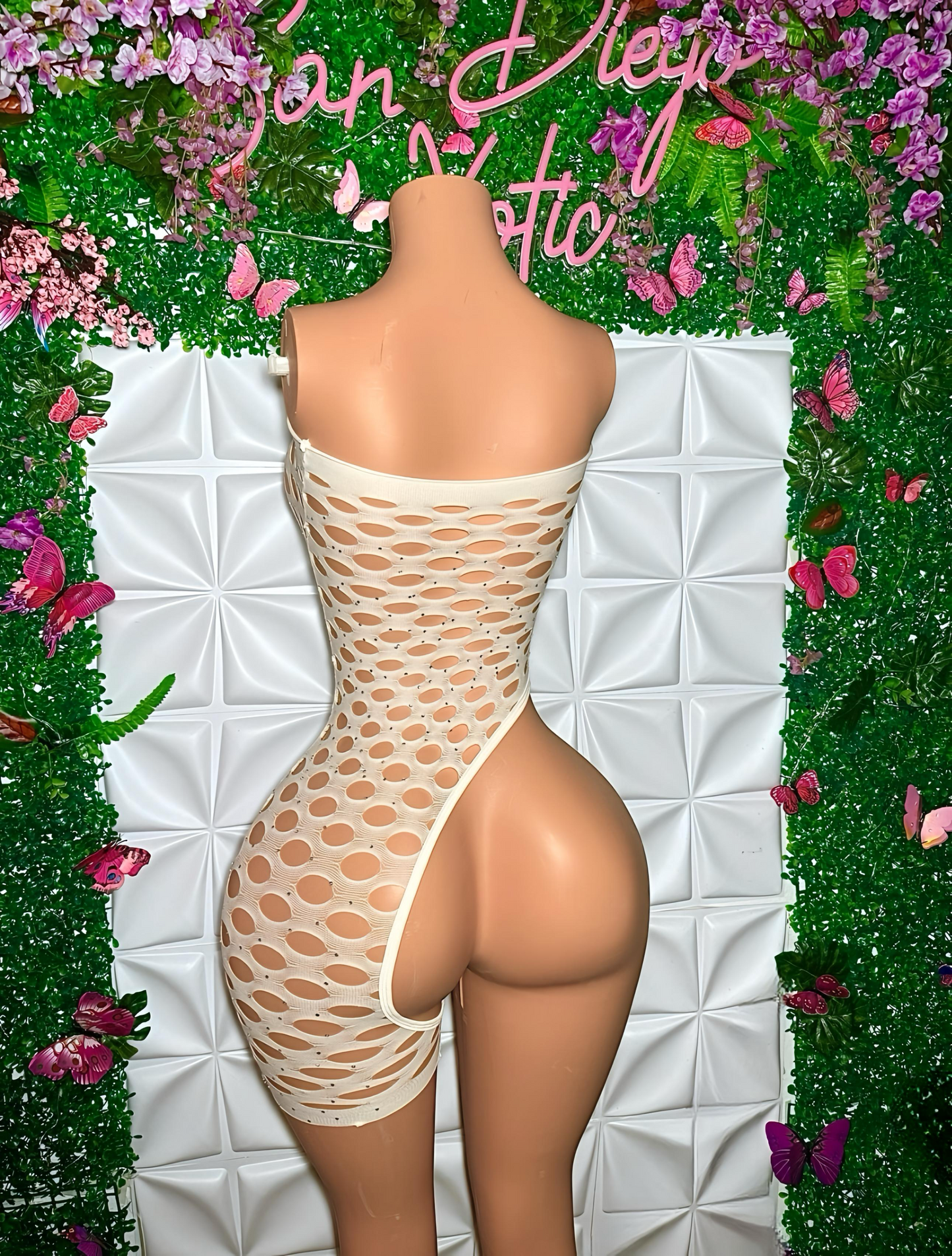 Boss Chick Asymmetrical Bedazzled Romper Fits XS-XL