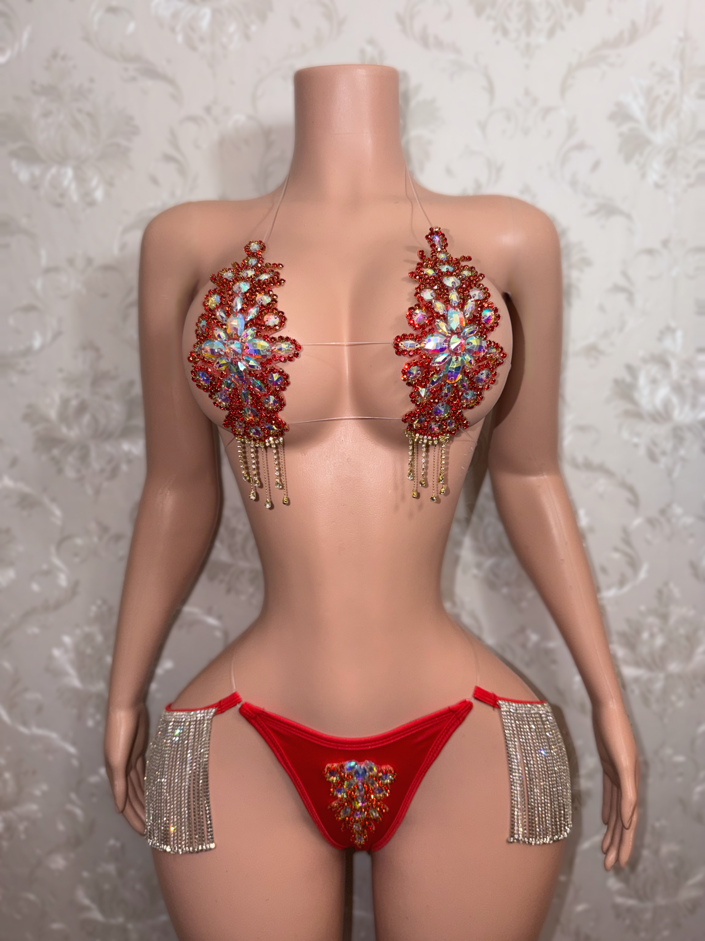 Queen Of Diamonds Crystal Appliqué With Tassel Chaps Birthday Set