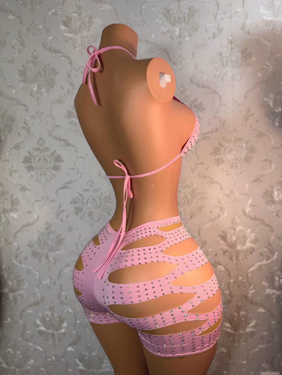 Valentina Diamond Slits Shorts Set