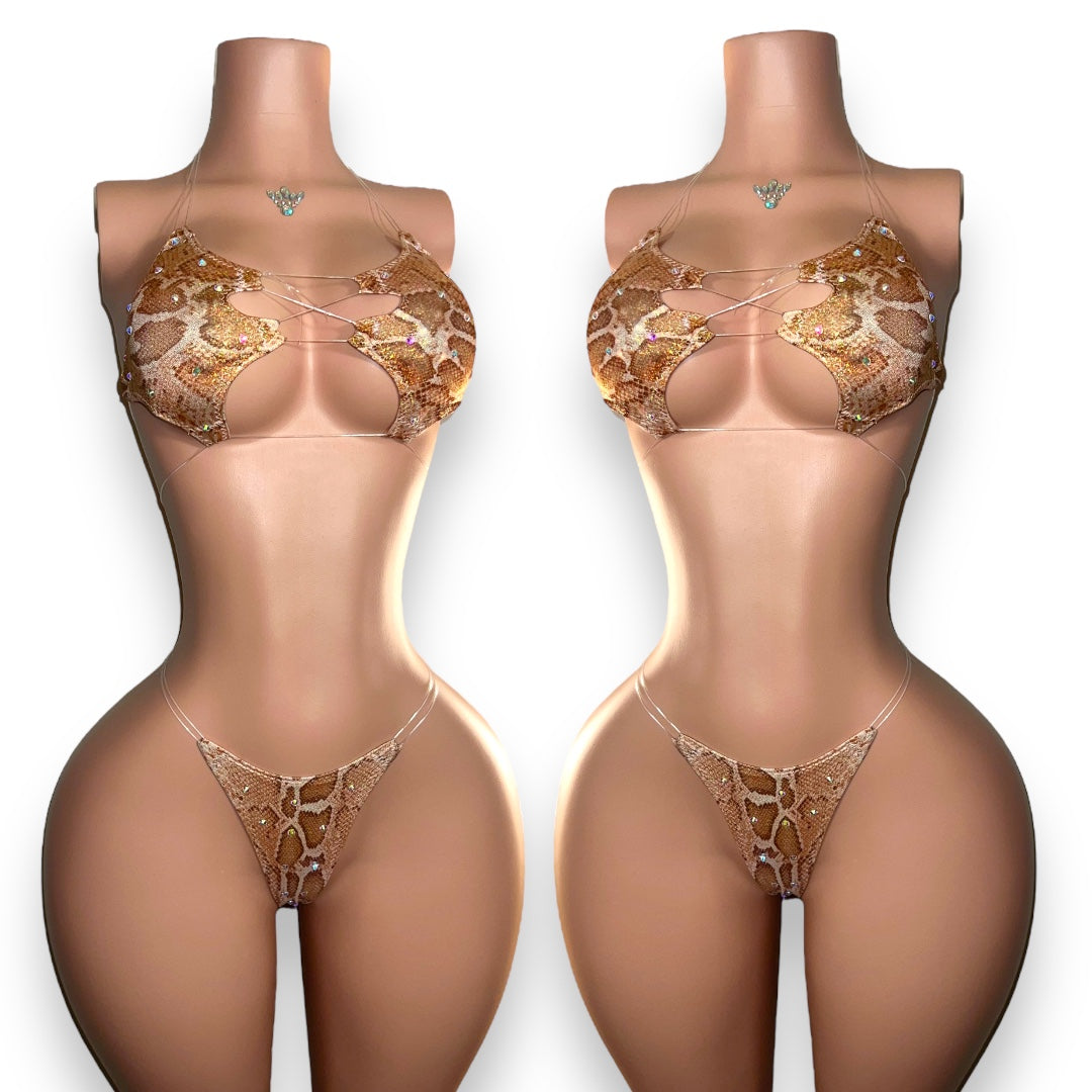 Africa — Champagne Snakeskin Bikini