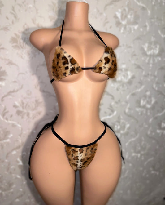 Cave Girl Leopard Fur Bikini